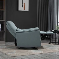 HOMCOM Poltrona Reclinabile Manuale con Extra Imbottitura, Inclinazione 150° con Poggiapiedi, 83x90x104cm Grigio-verde(m-4)