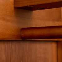 HOMCOM Specchio da Terra con Appendiabiti, Mensole e Ruote, Sistema Antiribaltamento, MDF e Legno, 40x44.5x170cm, Noce(m-8)