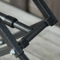 Outsunny Tavolino Pieghevole da Giardino in Metallo e PE, Altezza Regolabile su 4 Livelli, Nero e Bianco, 64x46x34-64cm(m-10)