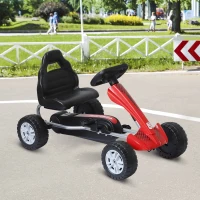 HOMCOM Go Kart a Pedali Sedile Ergonomico per Bambini 3 Anni 80x49x50cm Rosso(m-2)