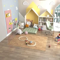 Homcom Tappeto Puzzle 42 Pezzi in EVA Effetto Legno Scuro 61.5x61.5cm(m-2)