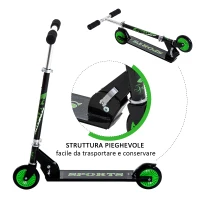 HOMCOM Monopattino per Bambini Pieghevole 2 Ruote Manubrio Regolabile in Altezza Alluminio 64x34x66-82cm(m-5)