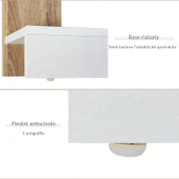 HOMCOM Scaffale Libreria a Parete in Legno Color Rovere e Bianco con 5 Ripiani, Antiribaltamento, 45 x 21 x 170cm(m-8)