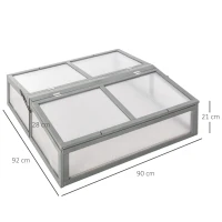 Outsunny Mini Serra in Legno e Policarbonato, Serra Piccola da Balcone o da Giardino, Grigia 90x92x28cm(m-3)