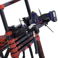 HOMCOM Scala in alluminio con scaletta doppia vassoio pieghevole salvaspazio(m-7)