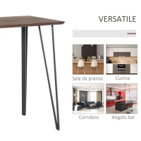 HOMCOM Tavolo Rettangolare in Stile Rustico Industriale in MDF e Metallo, Tavolo da Cucina e Bar 110x60x102cm Marrone(m-6)