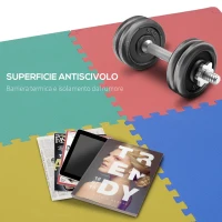 Homcom Tappeto Puzzle Antiscivolo Colorato in Schiuma EVA Set da 24 Pezzi da 61x61cm, Tappeto Fitness e Gioco(m-5)