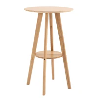 HOMCOM Tavolo Alto da Bar o da Cucina Rotondo in Legno, Design Scandinavo, Φ60x100cm, Color Legno(m-4)
