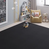 HOMCOM Tappeto Puzzle Gioco per Bambini Cameretta 32 Pezzi in EVA Morbido Ecologico Atossico Nero 63×63cm(m-2)