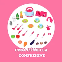 HOMCOM Cucina Giocattolo per Bambini con Suoni e Luci 33 Accessori Inclusi(m-7)