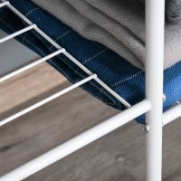 HOMCOM Stand Appendi Abiti con Scaffale a 4 Ripiani, Tubolare in Metallo 176x47x177cm Bianco(m-8)