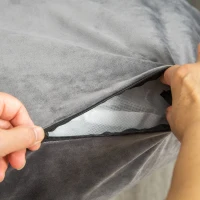 PawHut Cuccia per Cani Imbottita con Bordi Rialzati e Rivestimento Sfoderabile, 132x89x28cm, Grigio Scuro(m-9)