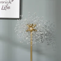 HOMCOM Lampada da Terra Moderna a Stelo con Piantana e Paralume con Cristalli, 8 Punti Luce 40W, Ф40x160cm, Oro e Nero(m-9)