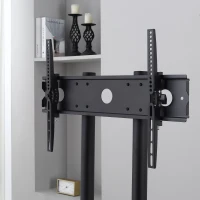 HOMCOM Carrello Porta Televisione con Ruote per TV 32-65'', Altezza e Angolazione Regolabile, Nero(m-9)