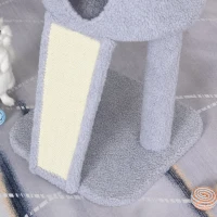 PawHut Tiragraffi a Colonna per Gatti con 3 Livelli Cuccia e Corda Sisal Grigio(m-10)