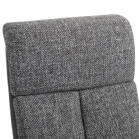 HOMCOM Poltrona Relax Manuale con Schienale Reclinabile 135°, Girevole 360°, Lino Grigio e Similpelle Nera, 71x81x111cm(m-9)