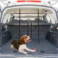 PawHut Rete Divisorio Regolabile per Auto, Dimensioni Universali, per Cani e Animali Domestici, in Metallo e PVC, Nero, 85-150 x 85-128cm(m-2)
