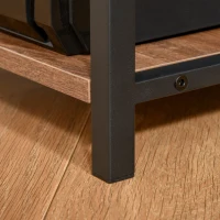 HOMCOM Scrivania Porta PC con Libreria e Mensole in Stile Industriale, Metallo e MDF, 170x90x148.5cm, Nero e Color Noce(m-8)