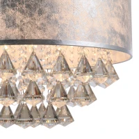 HOMCOM Lampadario Moderno a Sospensione in Cristallo con Altezza Regolabile, 44 Pendenti in Vetro, Illuminazione per Casa e Ufficio(m-10)