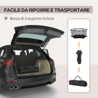 PawHut Recinto per Cani Pieghevole in Acciaio e Tessuto, Box per Animali Piccoli con Sacca di Trasporto, 148x134x67cm, Nero(m-5)