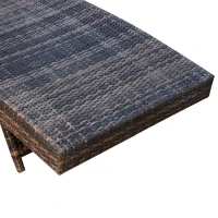 Outsunny Lettino Sedia a Sdraio Prendisole da Giardino Spiaggia in Alluminio Polyrattan Portata 180 kg Marrone(m-9)