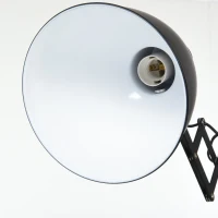 HOMCOM Lampada da Terra 140cm con Paralume Regolabile ed Estraibile, Base Rotonda, Interruttore a Pedale in Metallo Nero(m-8)