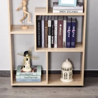 HOMCOM Libreria in Legno Design Moderno con 8 Ripiani, 70x24x178cm, Color Legno Naturale(m-6)