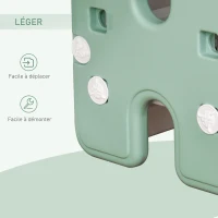 HOMCOM Ensemble bureau, chaise et bibliothèque 4 étagères pour enfant - hauteur étagères réglable - HDPE vert d'eau blanc(m-6)