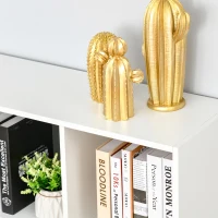 HOMCOM Estante para Livros com 8 Compartimentos Estante de Exposição Estilo Moderno para Sala de Estar Dormitório Escritório 97,5x30x100cm Branco(m-10)