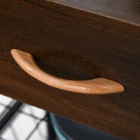 HOMCOM Mobiletto Cucina Salvaspazio con Cassetto e Cestelli Estraibili in Metallo e Legno, Marrone e Nero, 60x40x86.3cm(m-10)