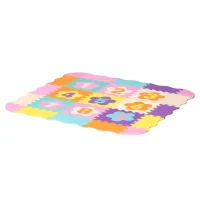 HOMCOM Tappeto Puzzle per Bambini da 25 Pezzi Area Coperta 0.9㎡, Assemblaggio Piatto e 3D a Recinto, Multicolore(m-1)