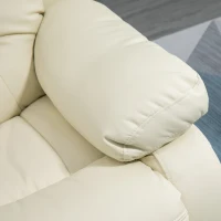 HOMCOM Poltrona Relax Reclinabile a 150°, Girevole e con Poggiapiedi, Similpelle PU e Metallo, Bianco, 90x101x102cm(m-9)