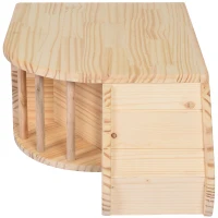 PawHut Casetta Gioco per Roditori e Piccoli Animali in Legno di Abete Naturale, Accessorio per Gabbie, 60x37x19.7cm(m-11)