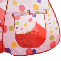 HOMCOM Tenda 3 in 1 per Bambini 18+ Mesi con Tunnel, Vasca Palline e Canestro, Sistema Pop-Up (290x120x90cm)(m-10)