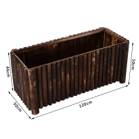 Outsunny Verhoogd bed kruidenbed plantenbak plantenhuis bloembed bloembak vurenhout(m-3)