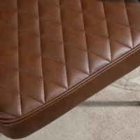 HOMCOM Set 2 Sedie Imbottite Stile Vintage in Acciaio Pelle Marrone per Sala da Pranzo(m-9)