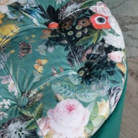 HOMCOM Pouf Contenitore Poggiapiedi Rotondo, Coperchio Imbottito e Trapuntato(m-8)