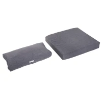 Outsunny Ensemble salon de jardin design contemporain style yachting 5 places avec coussins et table basse aluminium gris(m-6)