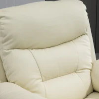 HOMCOM Poltrona Relax Reclinabile a 150°, Girevole e con Poggiapiedi, Similpelle PU e Metallo, Bianco, 90x101x102cm(m-8)