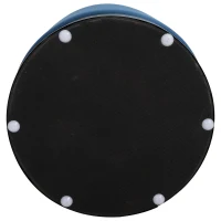 HOMCOM Pouf Design Rotondo, Poggiapiedi Cilindrico Blu con Base Oro e Seduta Imbottita, Casa/Negozio, Ф36x42cm-Max 120kg(m-10)