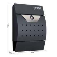 HOMCOM Cassetta Postale con Scomparto per Giornali 2 Chiavi Montaggio a Muro in Acciaio(m-3)