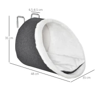 PawHut Amaca per Gatti Fino 4kg, Amaca da Termosifone e Amaca da Finestra per Gatti con Staffa Regolabile, Cuccia Morbida da Interno Grigia(m-3)