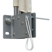 Outsunny Tenda Frangivista a Ventaglio Salvaspazio e Richiudibile in Alluminio e Poliestere, 140x10x140cm Bianco Crema(m-7)