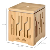 HOMCOM Diffusore di Aromi Oli Essenziali per Ambienti Fino a 15-18㎡, Vaporizzatore a 2 Modalità con 7 Luci Colorate, Bambù 200Ml(m-3)
