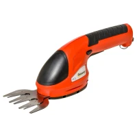 Outsunny Cesoia 2 in 1 Sfoltirami e Tosaerba con Batteria 3.6V Ricaricabile e 2 Lame, Rosso(m-1)