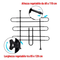 PawHut Rete Divisorio Regolabile per Auto, Dimensioni Universali, per Cani e Animali Domestici, in Metallo e PVC, Nero, 85-150 x 85-128cm(m-7)
