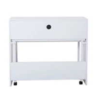 HOMCOM Mesa Dupla para Computador PC com Gavetas e Rodas 100x36x88cm Branco(m-7)