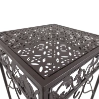 Outsunny Set di 3 Pezzi Sgabelli Supporto per Piante Classico in Ferro, MARRONE(m-7)