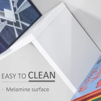 HOMCOM Libreria a Parete Sospesa di Design in Legno a Forma di V, per Casa e Ufficio, Bianco, 80.6 x 16 x 15.2cm(m-7)