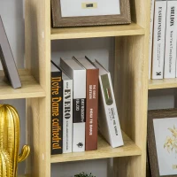 HOMCOM Bibliothèque étagère de rangement en arbre séparation design contemporain dim. 96L x 30l x 150H cm panneaux particules aspect chêne clair(m-9)